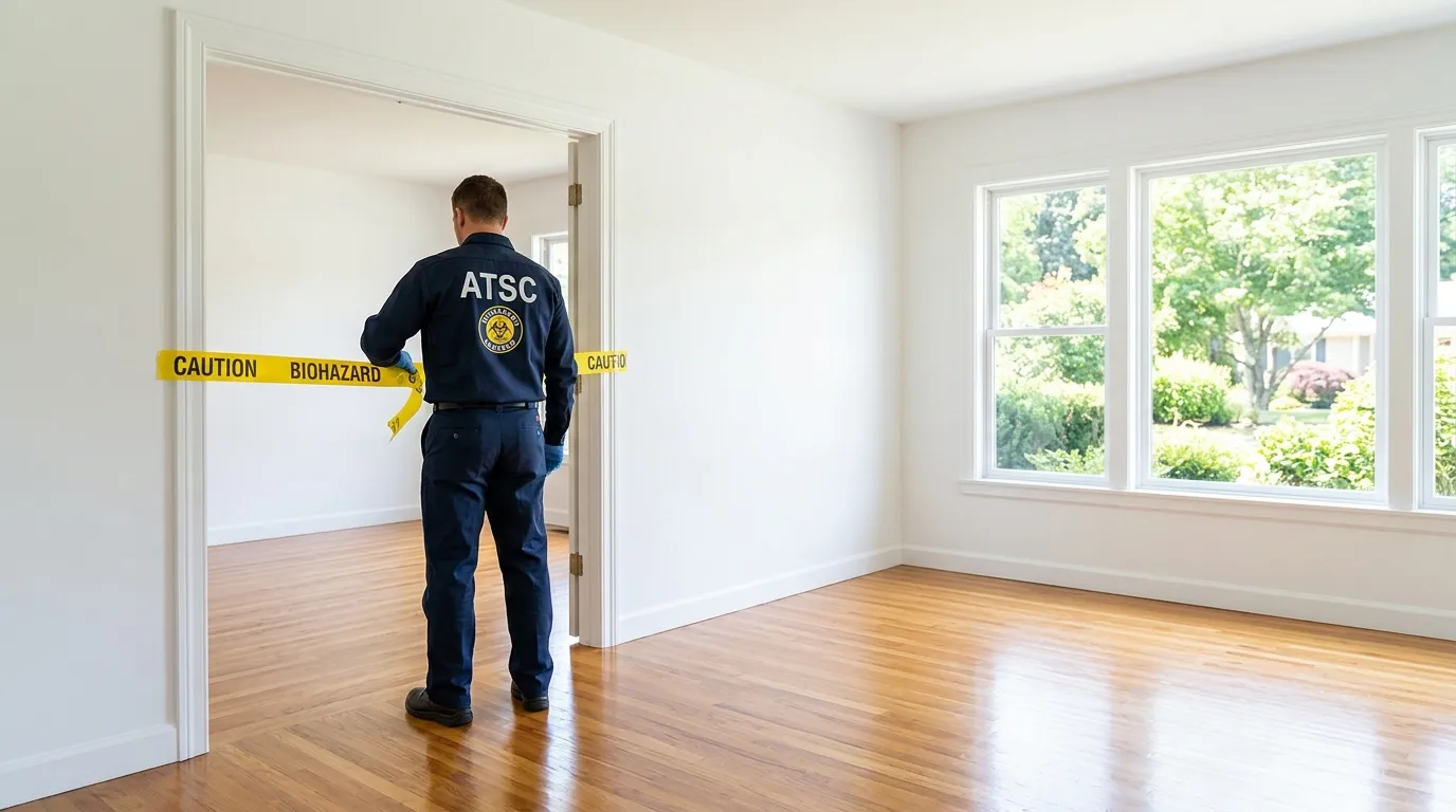 Certified biohazard cleanup crew performing Trauma Scene Cleanup in River Falls